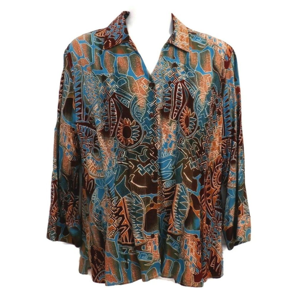 TIANELLO SOUL OF AFRICA Plus 0X Suzy Blouse Shirt